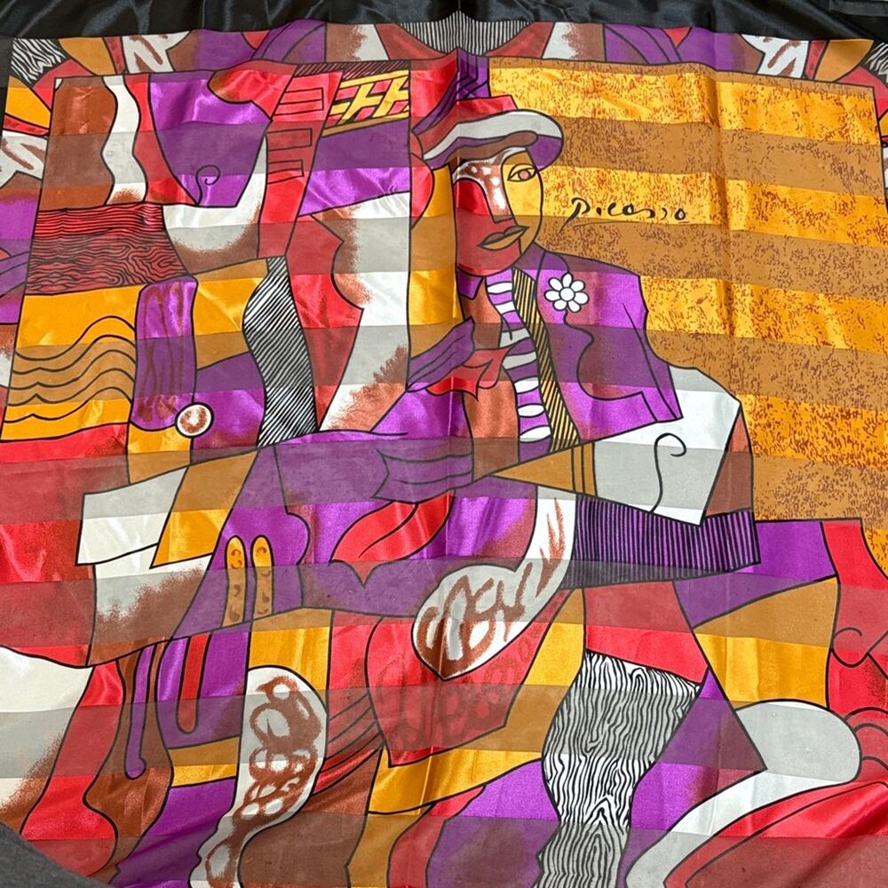 Vintage Picasso Colorful man Abstract Scarf